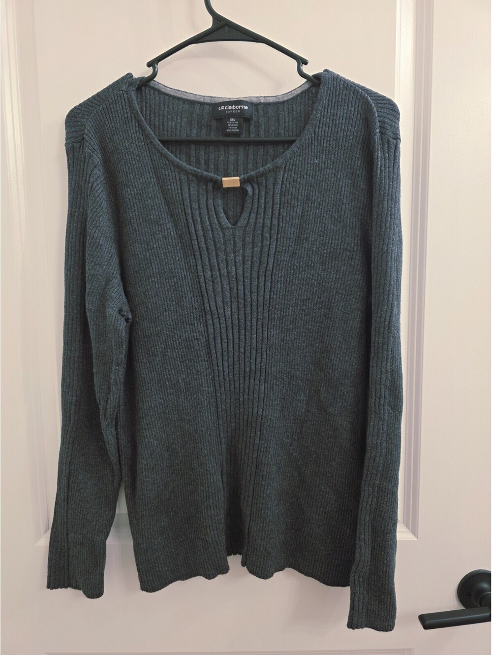 Liz Claiborne Career Women's XXL Gray Sweater Long Sleeve
